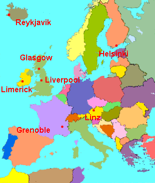 Clickable map of Europe