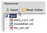 Importieren von Ressourcen.