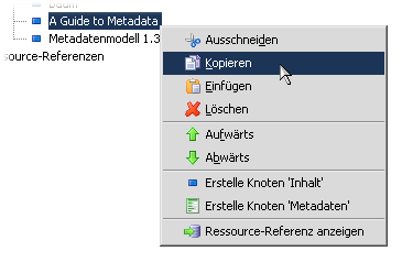 Knoten in die Zwischenablage kopieren über das Kontextmenü.