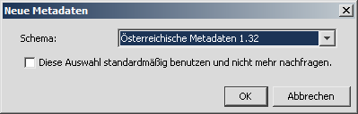Auswahl des Metadatenschemas.
