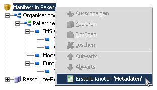 Metadaten im Manifest hinzufügen.