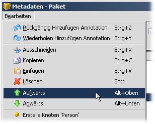 Reihenfolge von Knoten verändern über das Menü.