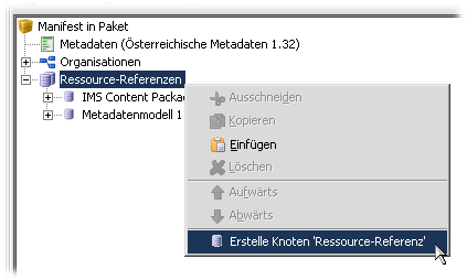 Ressource-Referenz-Knoten manuell erstellen.
