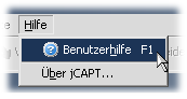 Benutzerhilfe anzeigen über das Menü.