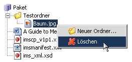 Ressourcen löschen über das Kontextmenü.